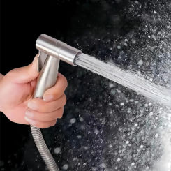 Stainless Steel Portable Bathroom Outdoor Cleaning Booster Flushing Device Bathroom Seat Toilet Spray Gun