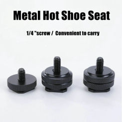 Aluminum Alloy Hot/Cold Shoe Mount New Dual Nut Screw Thread Tripod Mount 1/4" Single Nut Flash Adapter Camera Accessories