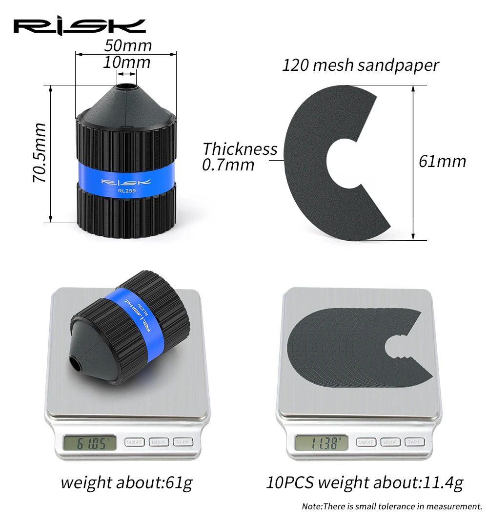 Description Picture 3 of itemRISK Bicycle Fork Seatpost Cutting Grinder Hand Polish Angle Grinding Trimming Tool Bike Fork Corner Repair Tool with Sand Paper