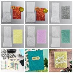 3D Embossing Folder Butterfly Balloon Bundle Fishes Net Christmas Ornament Flower Pattern for DIY Adding Texture Paper Crafting