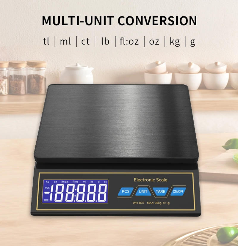Description Picture 5 of item30kg/1g Digital Electronic Kitchen Scale Rechargeable Stainless Steel Household Food Scale Weight Balance with Counting Function