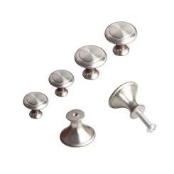 12Pcs/set Round Cabinet Knobs Stainless Steel Drawer Knobs Kitchen Cupboard Pull Handles Furniture Hardware Accessories