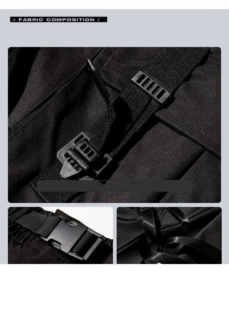 Description Picture 5 of itemAOGZ Ribbons Multi Pockets Casual Cargo Pants Joggers Pants Techwear Pants Men Women Leggings Tactical Pants Japanese Streetwear