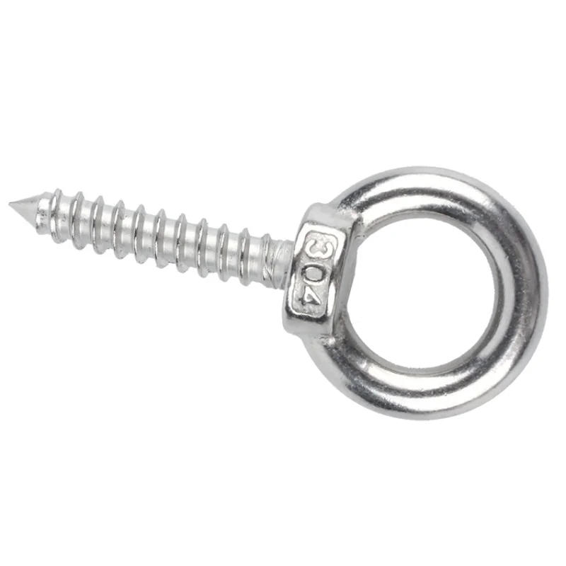 Description Picture 6 of itemM4 M5 M6 M8 M10 M12 304 Stainless Steel Eye Nut Self Tapping Screw Sheep Eye Round Ring Self Tapping Wood Screws Hook