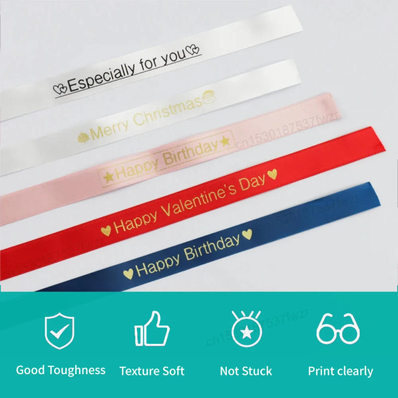 Description Picture 3 of item5 Pieces Compatible for Brother 12mm TZ Satin Ribbon Tapes Gold on Red  TZe-RW34 Compatible for Brother Ptouch PT-P300BT Printer