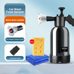 2L Hand Pump Foam Sprayer with 2 Types Of Nozzle High Pressure Car Washing Spray Pot Foam Spray Pot Car Window Cleaning Tools