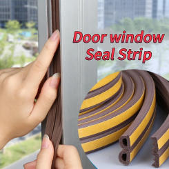 5/10m D Type Self-adhesive Door Window Seal Strip Gasket Soundproof Rubber Foam Weatherstrip Sealing Strips Window Draft Stopper
