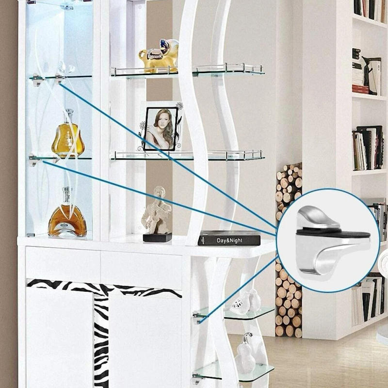 Description Picture 5 of item2pcs Adjustable Shelf Clamp Glass Shelf Support Plate Holder Bracket Zinc Alloy Wall Mount Fixed Plate Support Holder Clamp