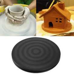 Practical Clay Sculpture Turntable 8" 20cm Black Plastic Turntable Round Bonsai 360 Rotating Turntable Pottery Wheel