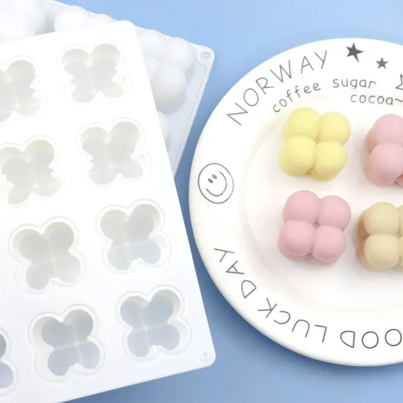 Description Picture 6 of item12 Cavity Small Cube Candle Mold Mousse Cake Mold 3D Baking Silicone Cake Mold DIY Handmade Soap Candle Making Craft Supplies