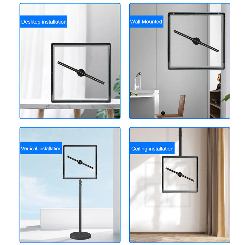 Description Picture 3 of item3D Holographic Projector 42cm Protective Cover 3D Fan Anti Touch Square Cover, Advertising Display Machine 3D Fan Hologram Proje