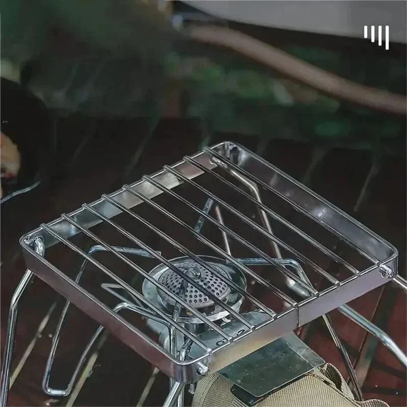 Description Picture 5 of itemOutdoor Stainless Steel Stove Holder Camping Portable Folding Mini Barbecue Rack Set Pot Holder Baking Tray Holder