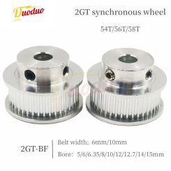 3D Printer Parts GT2 Timing Pulley 2GT 54T/56T/58T Tooth Teeth Bore 5/6/6.35/8/10/12~15mm ,Synchronous Wheels Belt Width 6/10/mm