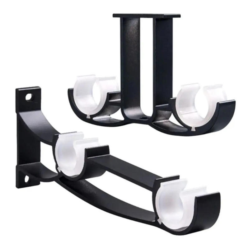 Description Picture 4 of itemDouble Curtain Rod Brackets Window Hardware Holder Home Decor Side Top Mounted Easy to Install 63HA