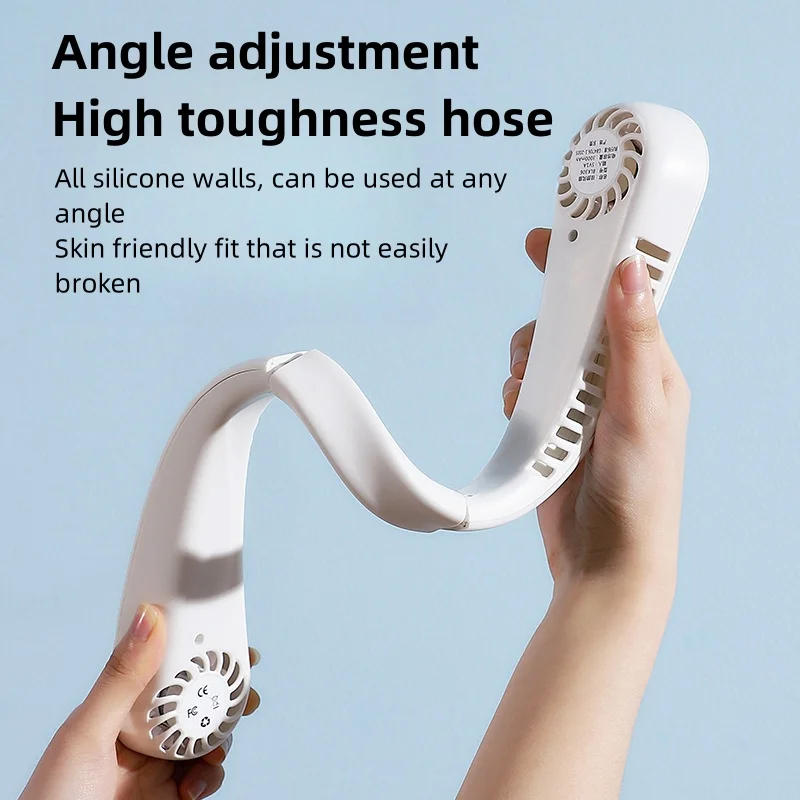 Description Picture 4 of item1PC Fan Long Endurance New Mini Neck Portable No Bladeless Hanging Neck Rechargeable Air Cooler 5 Speed Mini Summer Sport Fan