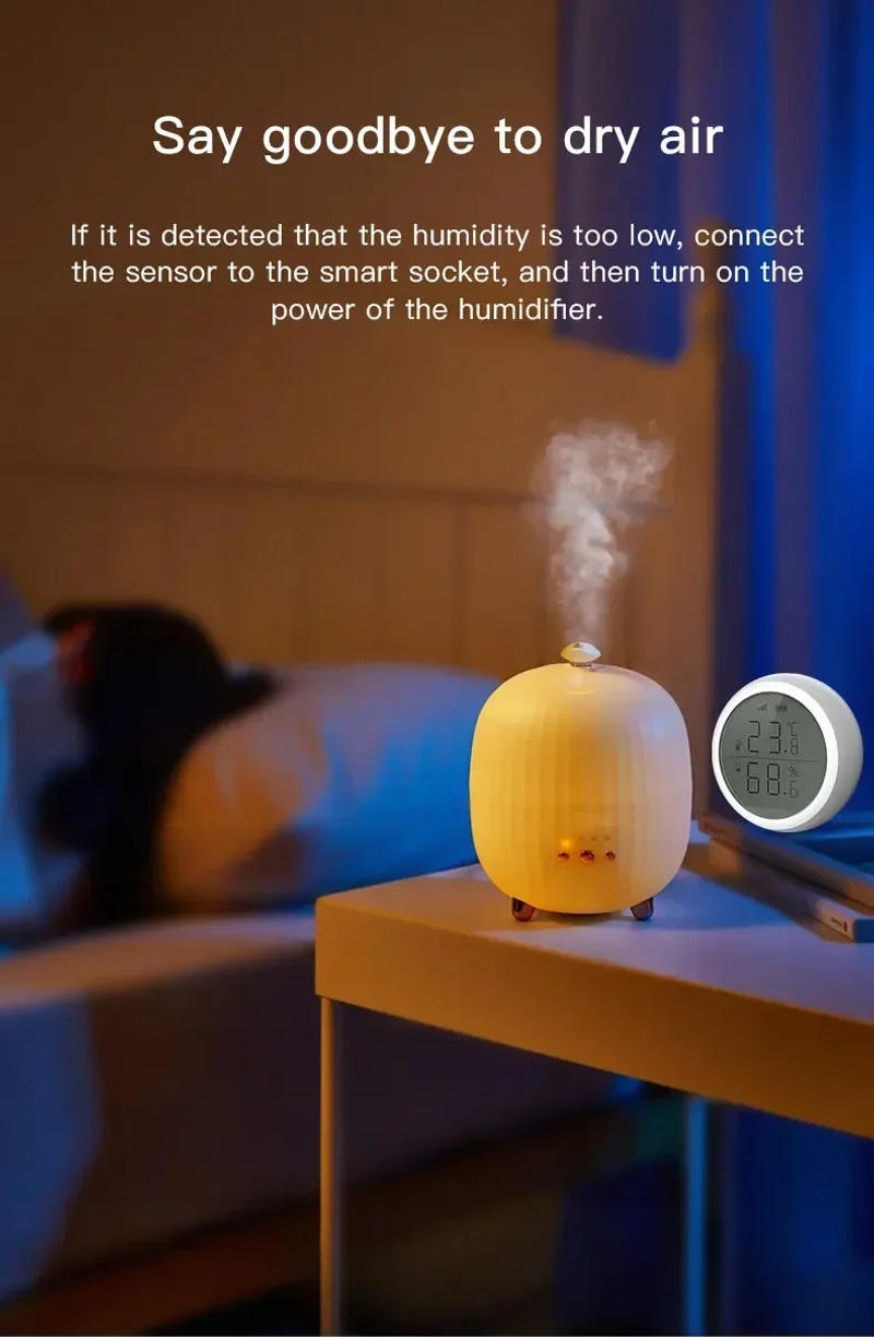 Description Picture 5 of itemTuya Smart Zigbee Temperature Humidity Sensor Intelligence Scene Real-time Detecting Thermometer Alexa Google Home Voice Control