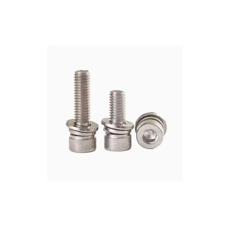 Description Picture 4 of item304 stainless steel hexagonal triple combination screw/cylindrical head flat washer spring washer combination bolt M3M4M5M6