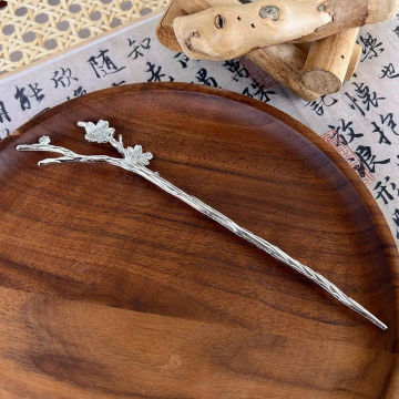 New Headwear Hair Clip Braided Hairpins Ancient Style Chinese Hair Fork Women Hanfu Hairpins Flower Hair Sticks Peach Blossom