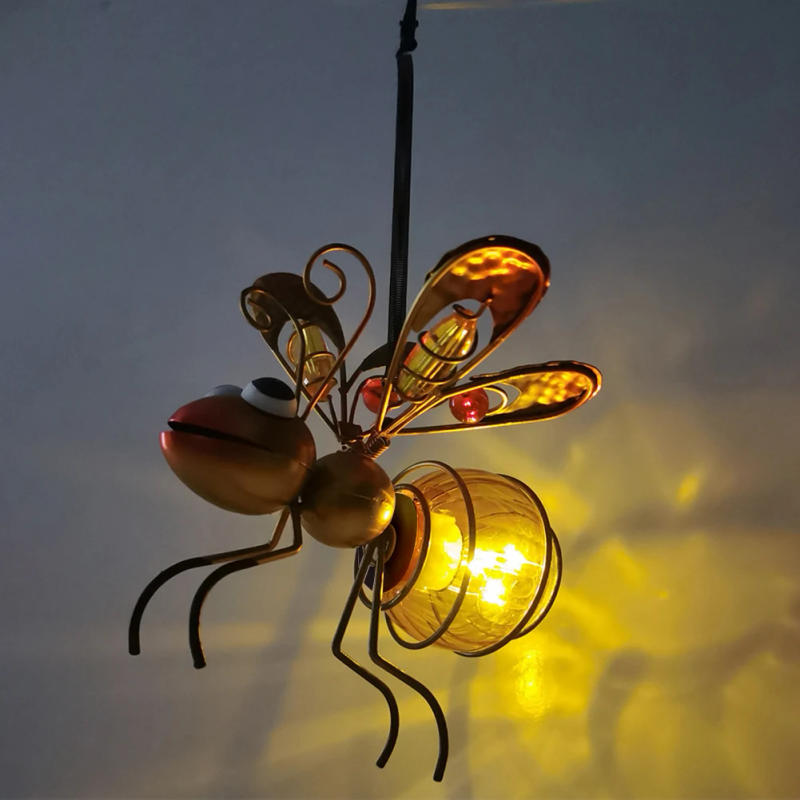 Description Picture 5 of itemSolar Powered Bug Fairy Lights Metal Hanging Flying Insects Lamp Garden Bug Light Ornament for Backyard Balcony Porch