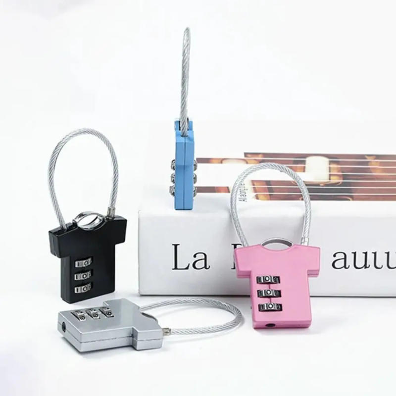 Description Picture 5 of item3 Digit Password Lock Aluminum Alloy Cupboard Cabinet Locker Padlock Security Lock Mini Steel Wire Suitcase Luggage Coded Lock