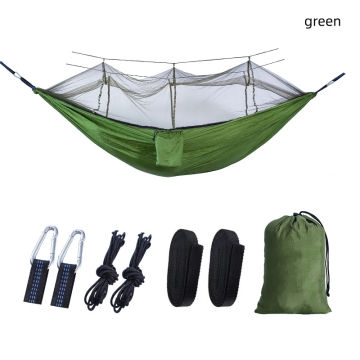 Outdoor hammock Mosquito Net Hammock Outdoor Camping Pole Hammock swing Anti-rollover Nylon Rocking Chair 260x140cm