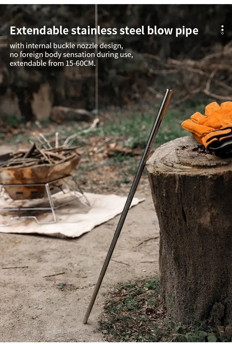 Description Picture 6 of itemOutdoor Camping Blow Fire Tube Blowpipe Collapsible High Effective Tiny Beach Garden Tool Camping Equipment Blowing Fire Stick