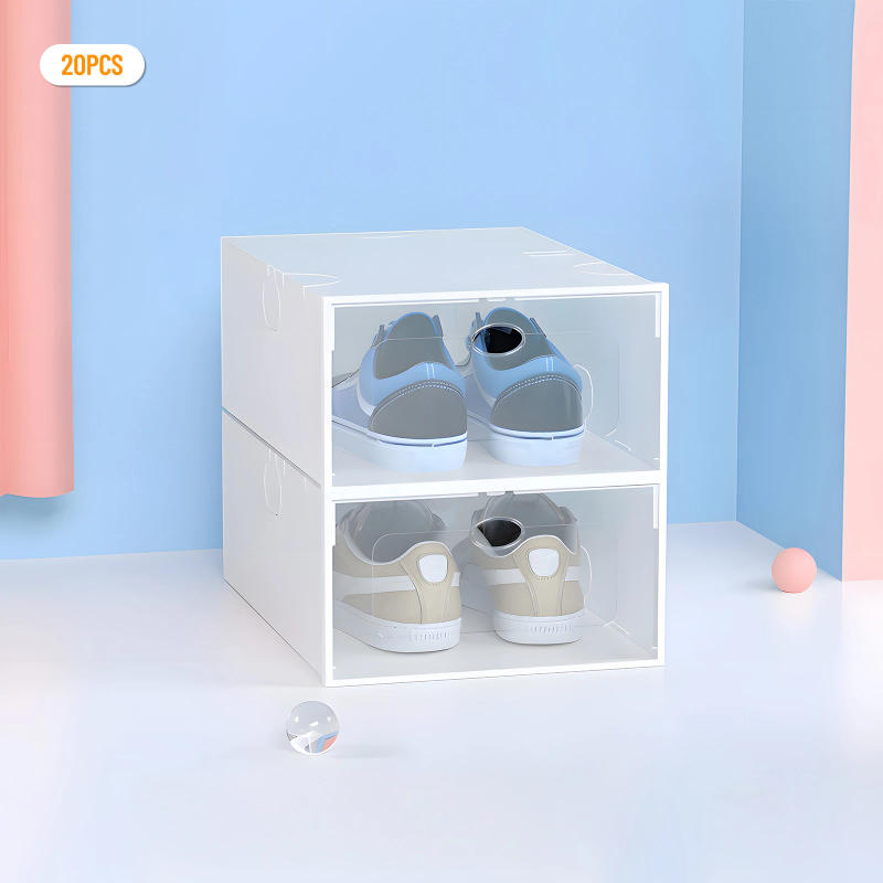Description Picture 4 of item20x Large Plastic Shoe Storage Boxes Drawer Stackable Foldable Clear Organiser(7 OPTIONS)