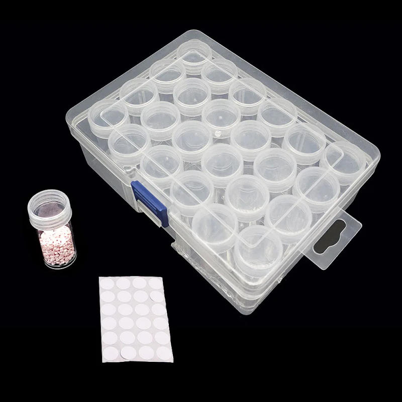 Description Picture 5 of item24/30/60 Bottles Diamond Painting Container Case With Number Stickers Labels Stickers Beads Storage Box Organizer Tools