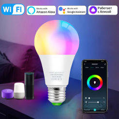 WiFi Smart Led Light Bulb E27 12/15/18W Voice RGB Dimmable Light Ampolleta Parlante Wifi Lamp Work With Google Assistant Alexa