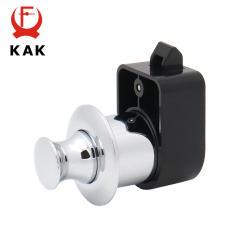 KAK Black Push Button Lock 25mm Cut Hole RV Motorhome Kitchen Cabinet Lock Keyless Drawer Lock Handles Yachts Furniture Hardware