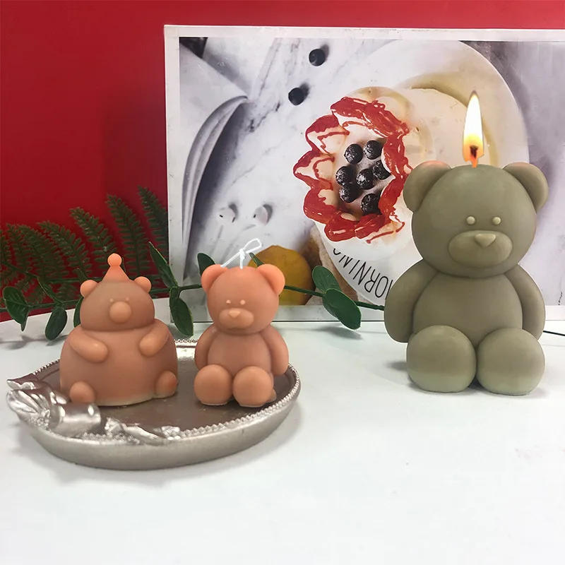 Description Picture 2 of itemDIY Cute Bear Candle Silicone Mold for DIY 3D Handmade Chocolate Aromar Candle Making Wax Mould Hoem Decor Plaster Ornament Mold