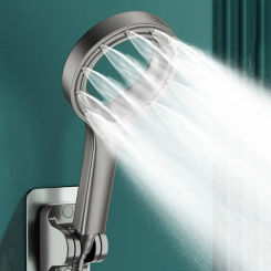 Household Spray Shower Head Bathroom Single Mode Spa High Pressure Shower Handheld Big Panel Booster Mixer Hollow Shower Nozzle