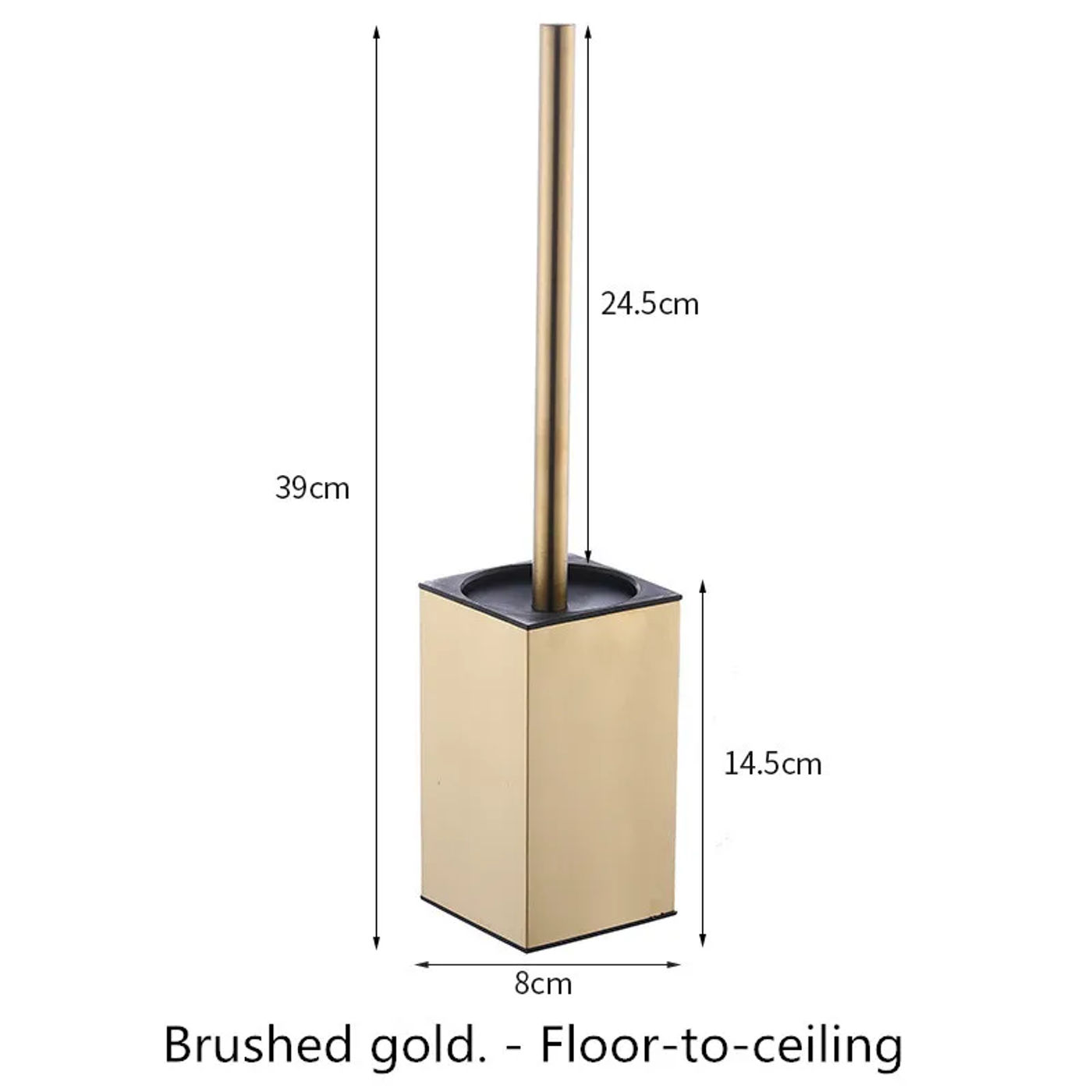 Description Picture 6 of itemToilet Brush Holder Wall Mounted Bathroom Cleaning Brush Toilet Brushes For Cleaning Storage Space Stainless steel Black gold