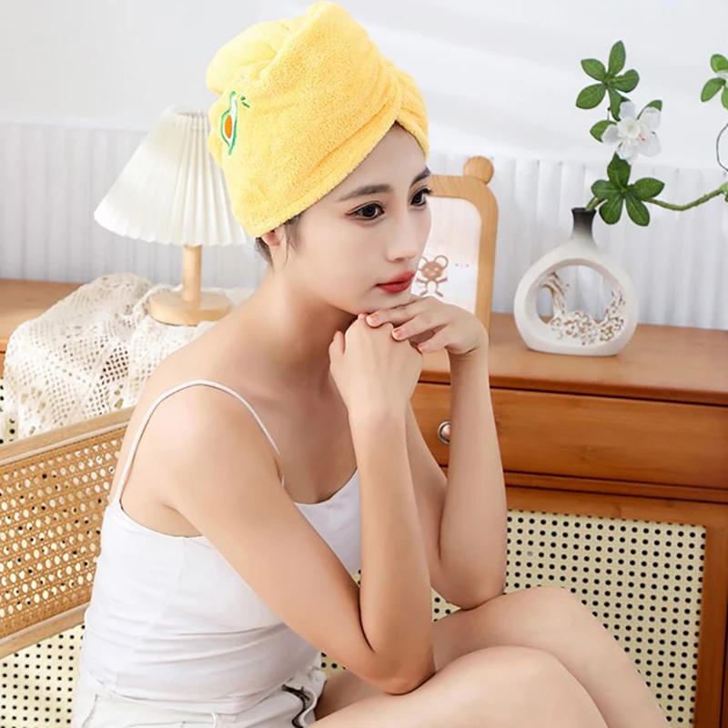 Description Picture 3 of itemWomen Soft Microfiber Towels Shower Cap Towel Bath Hats For Women Dry Hair Cap Quick Drying For Lady Turban Head Girl Towel