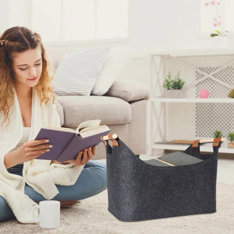 Description Picture 5 of item45 X 32 X 40 Cm Felt Basket Large Capacity 57 L Foldable Wood Basket Fireside Wood Carrier Holder Bag for Fireplace & Wood Stove