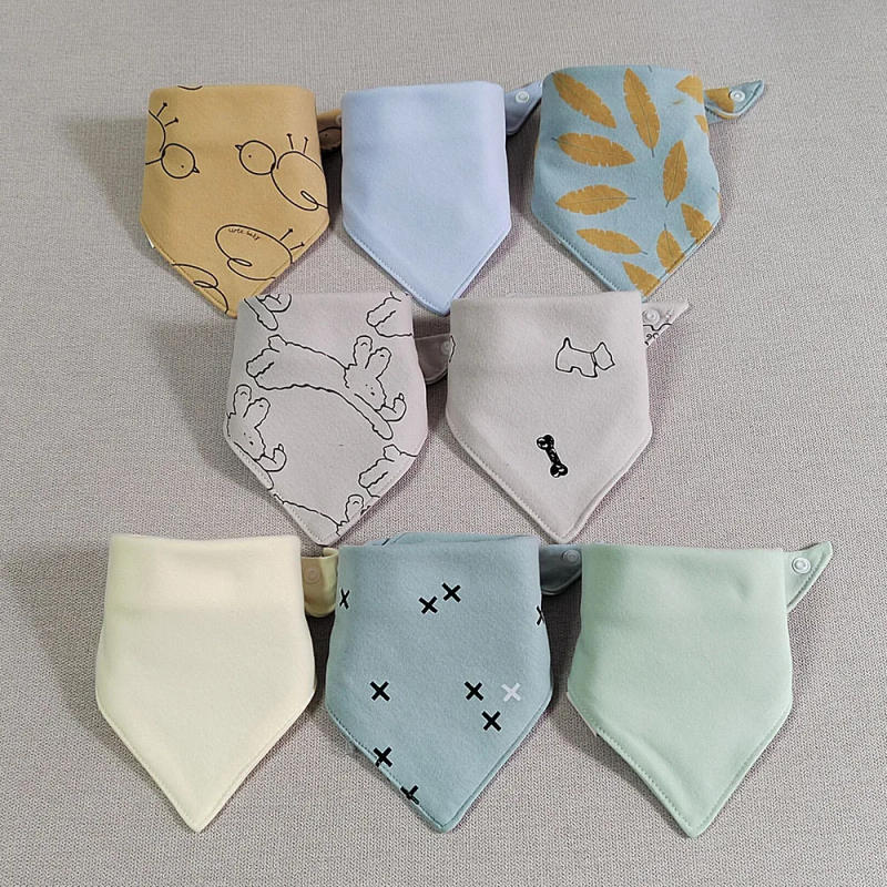 Description Picture 5 of item8 Pieces Baby Bibs Set Cotton Triangle Soft Burping Cloth For Baby Drool Bibs Saliva Towel Teething Feeding Newborn Accessories