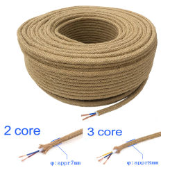 2 Core 3 Core Vintage Electrical Wire Hemp Rope  Wire Twisted Cable Braided Flexible Retro Pendant Light  Edison Bulb Lamp Cord