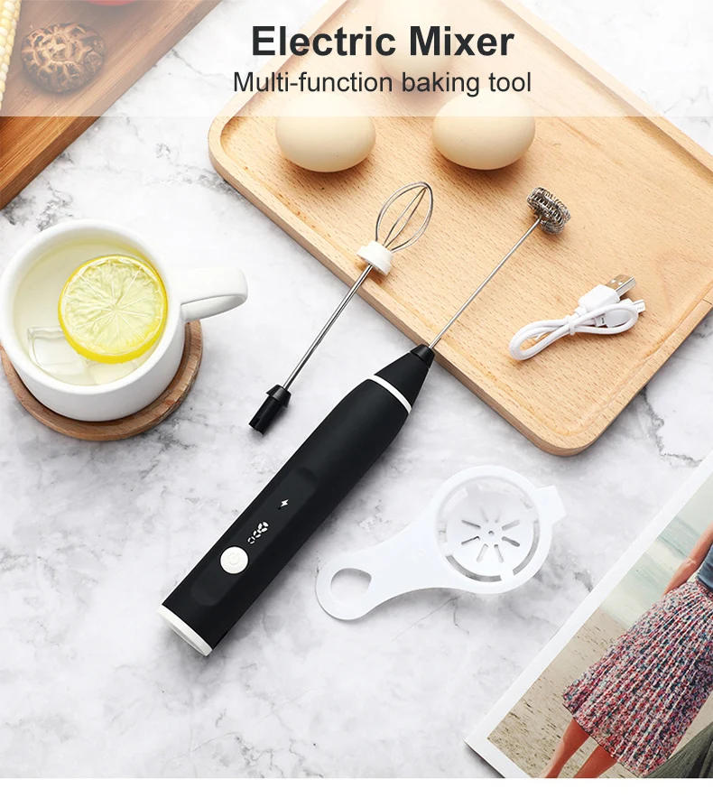 Description Picture 6 of itemHandheld Electric Milk Frothers USB Rechargeable Portable Blender Foamer  Coffee Cappuccino Cream High Speeds Whisk Mixer