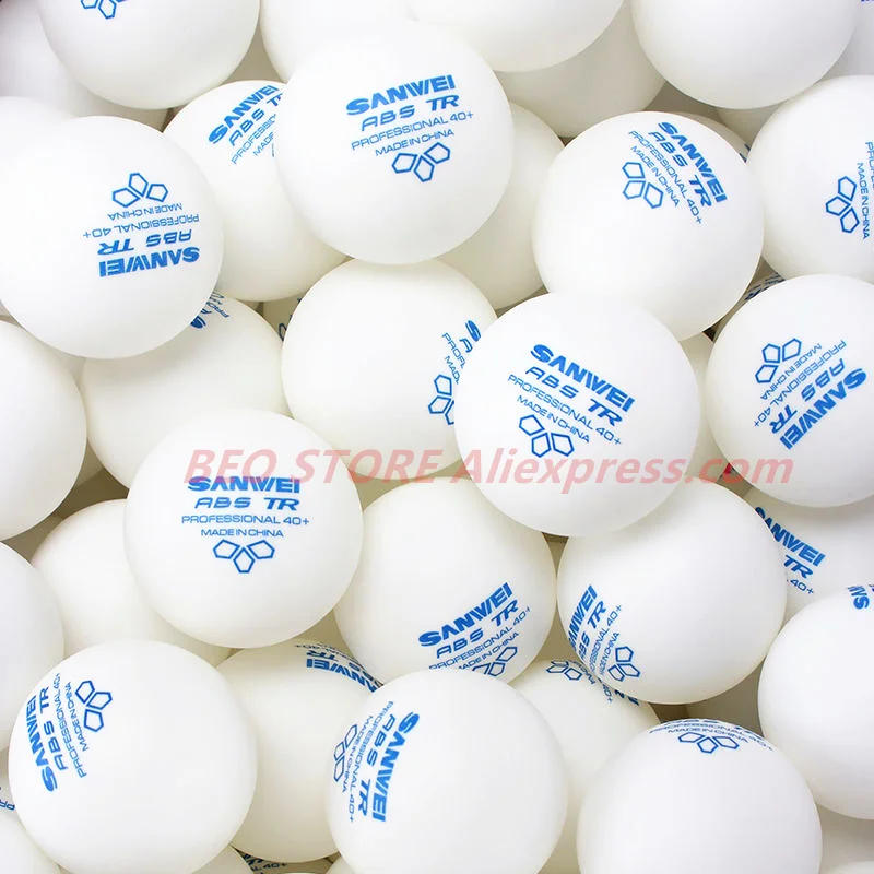Description Picture 5 of item100 balls Table tennis ball SANWEI New 3-star TR ABS Material Plastic Professional 40+ Training SANWEI Ping Pong Ball