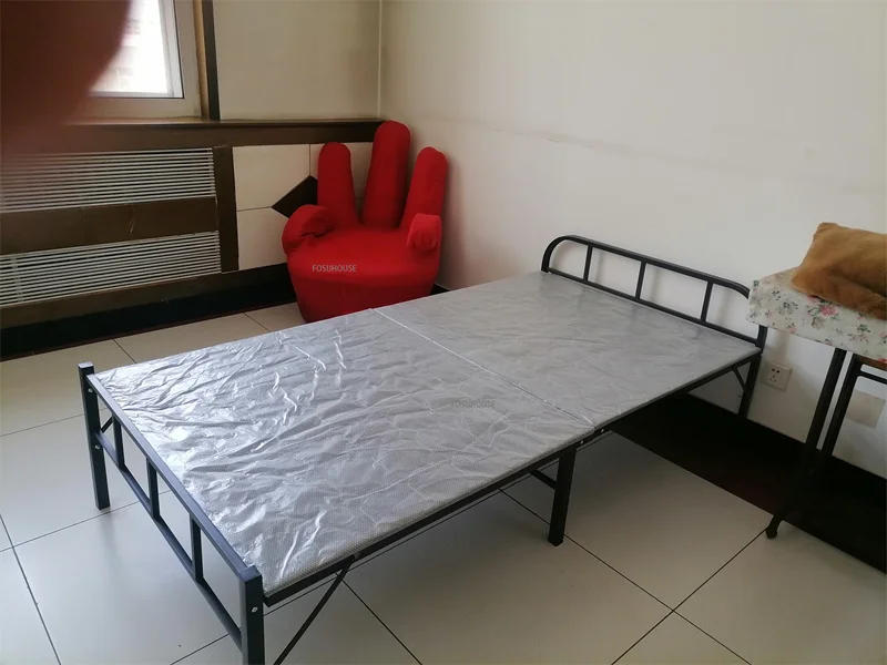 Description Picture 3 of itemFolding Bed Single Home Simple Lunch Break Bed Reinforced Iron Office Dormitory Double Beds Accompanying Bed Bedroom Furniture