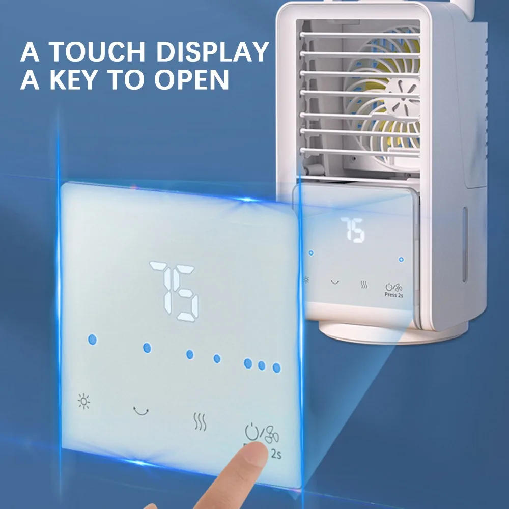 Description Picture 6 of item4-IN-1 Portable Air Conditioners,700ml Tank Mist Air Cooler,3 Speed Personal Mini Fan With Handle,Summer for Home Office Camping