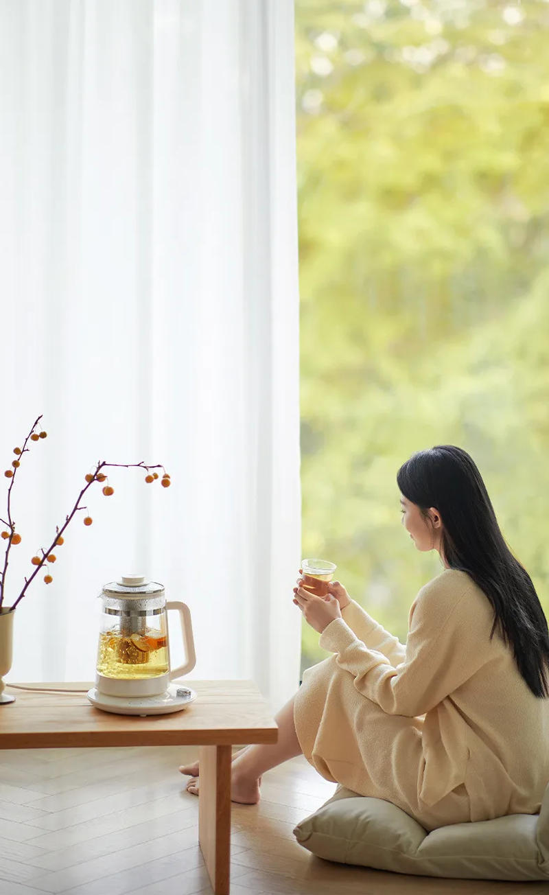 Description Picture 2 of item1.7L Electric Kettle Health Pot Rotation Adjustment Fruit Tea White And Black Boiled Tea Glass Household Office Rapid Heating