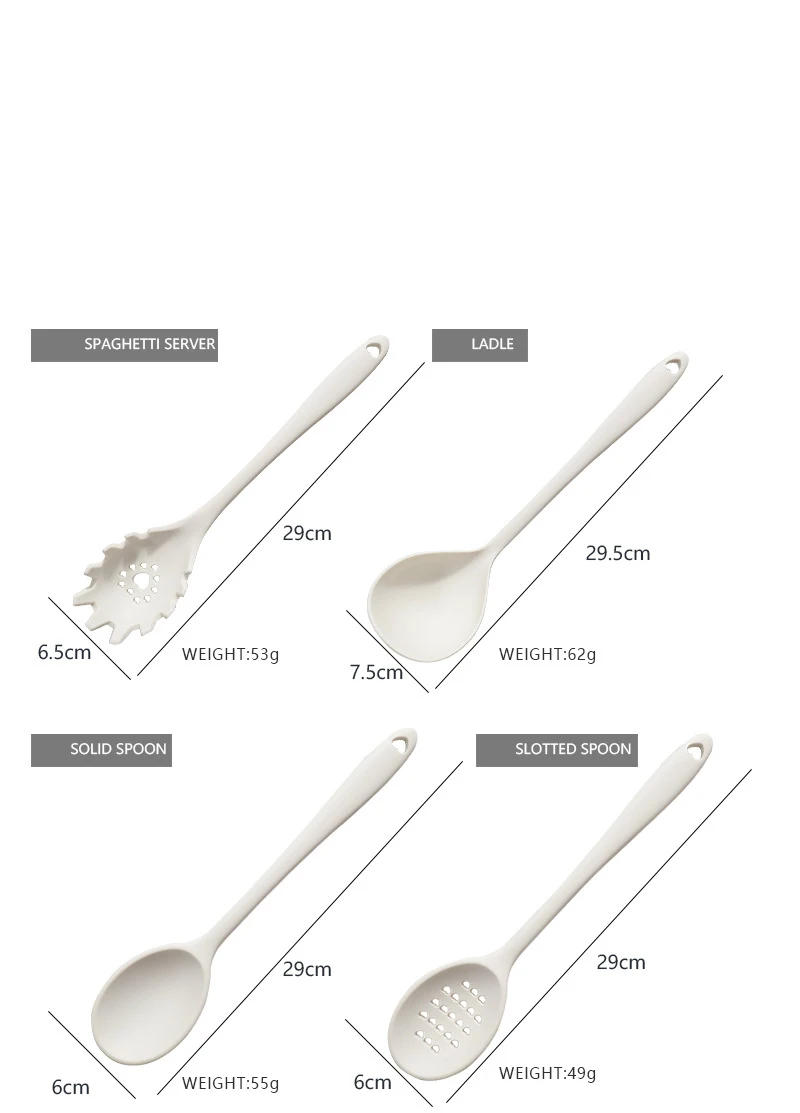 Description Picture 6 of itemPink 18Pcs Food Grade Silicone Kitchen Cookware Utensils Turner Spatula Measuring Spoon Practical Cooking Tool Kitchenware Set