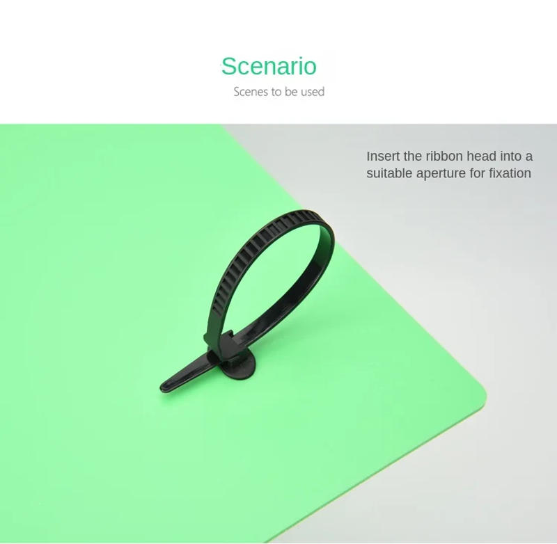 Description Picture 3 of itemNylon Plastic Vehicle Motocycle Cable Tie Car Wiring Harness Retainer Clip Push Mount Auto Fasteners black tie with screw hole