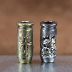Skull Cross Bullet Brass Knife Beads EDC DIY Paracord Woven Bracelets Lanyard Pendants Accessories Outdoor Tool Hangings Decors