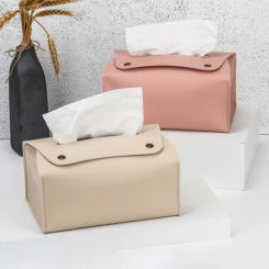 1 Household Pu Leather Tissue Box, Desktop Decoration, Suitable For Dining Room, Living Room, Kitchen, Tissue Storage Box