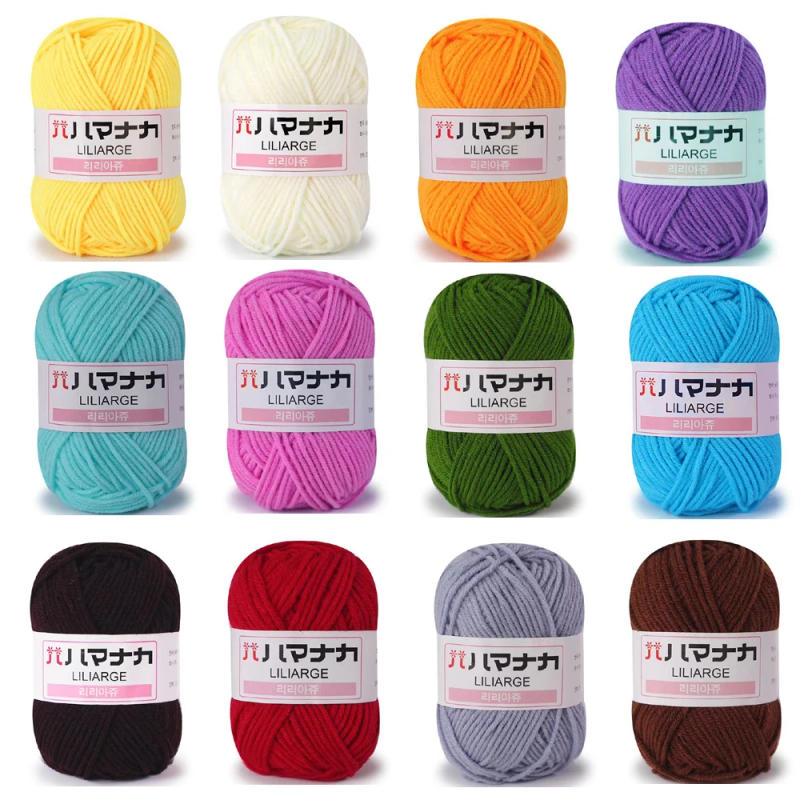 Description Picture 6 of item12Pc Milk Cotton Yarn For Hand Knitting Acrylic Wool Knit Yarn Crochet Scarf Hat Yarn DIY Line Threads Handmade