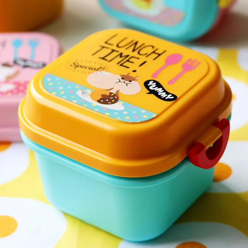 Description Picture 5 of itemCartoon Healthy Plastic Lunch Box Microwave Oven Lunch Bento Boxes Food Container Dinnerware Kid Childen Lunchbox