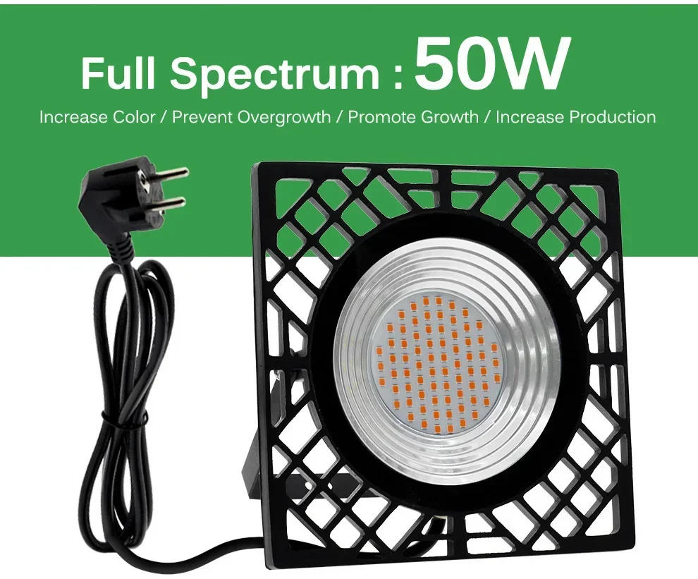 Description Picture 2 of itemNieuwe Honeycomb Plant groeien Licht LED Full Spectrum Floodlight AC220V 50W With EU Plug led grow light full spectrum grow