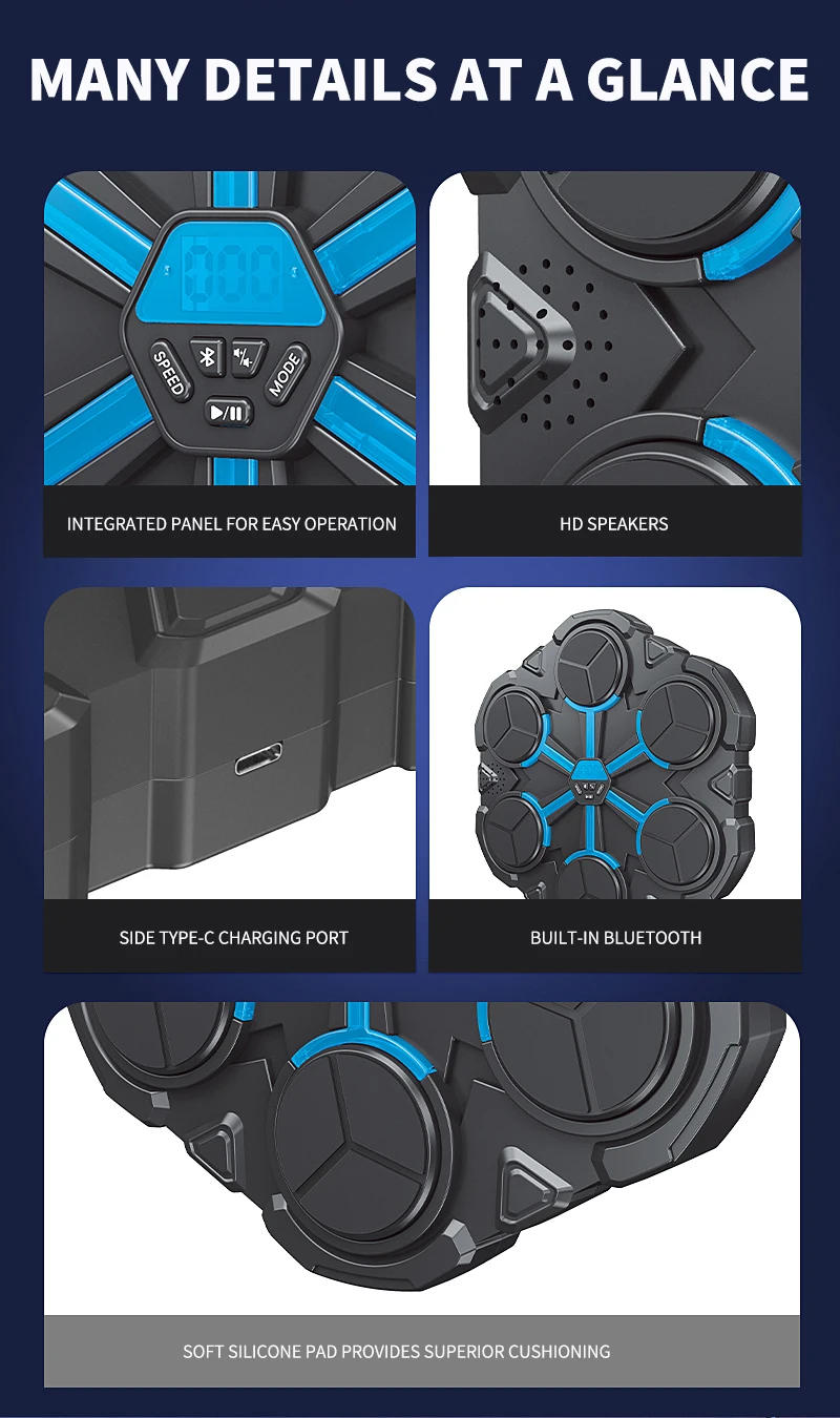 Description Picture 4 of itemChildren's Boxing Wall Target Home Wall-Mounted Boxing Machine Six-Target Intelligent Boxing Training Boxing Music Machine